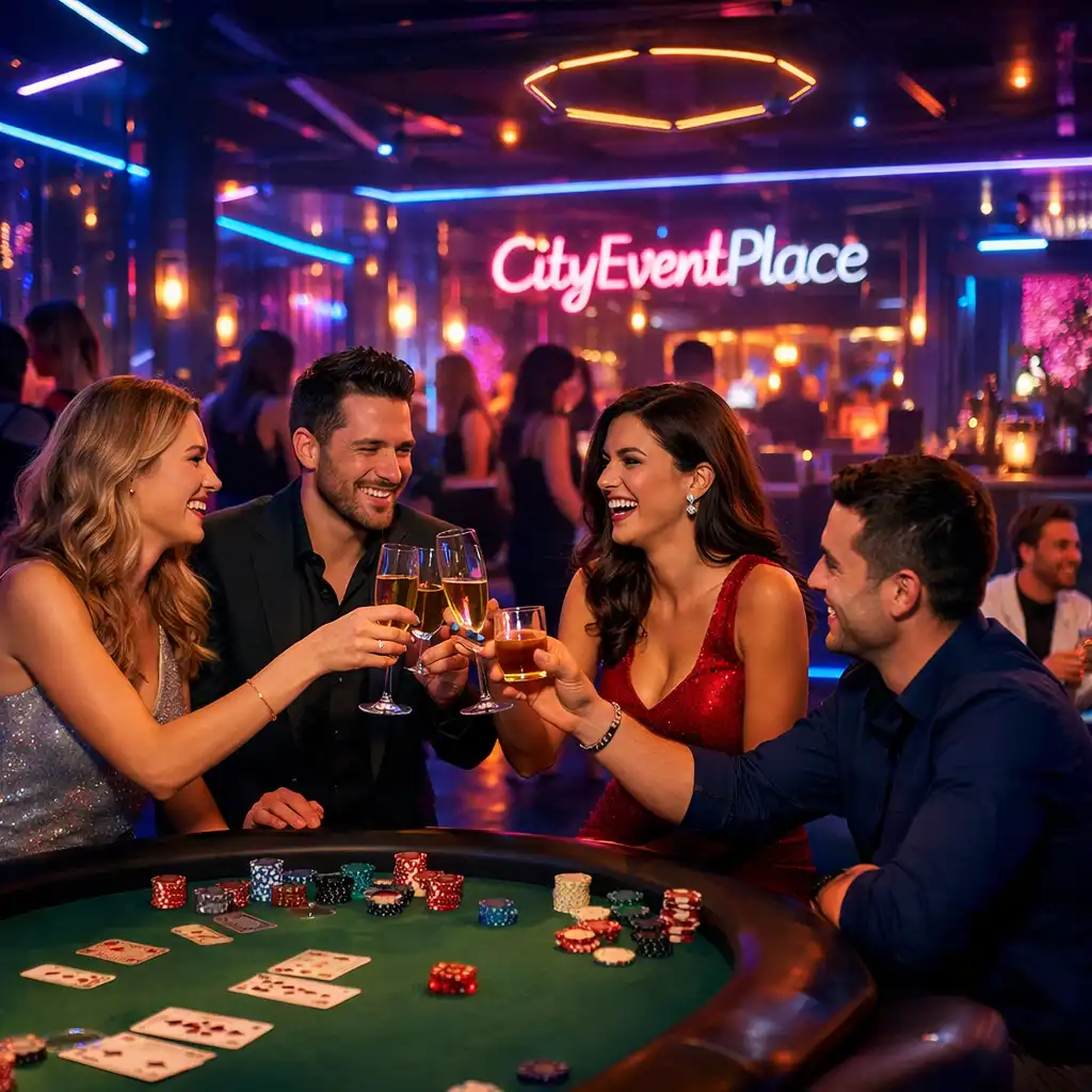 Élénk nightlife pillanatok a CityEventPlace-ben, vendégek az étteremben és a pókerteremben